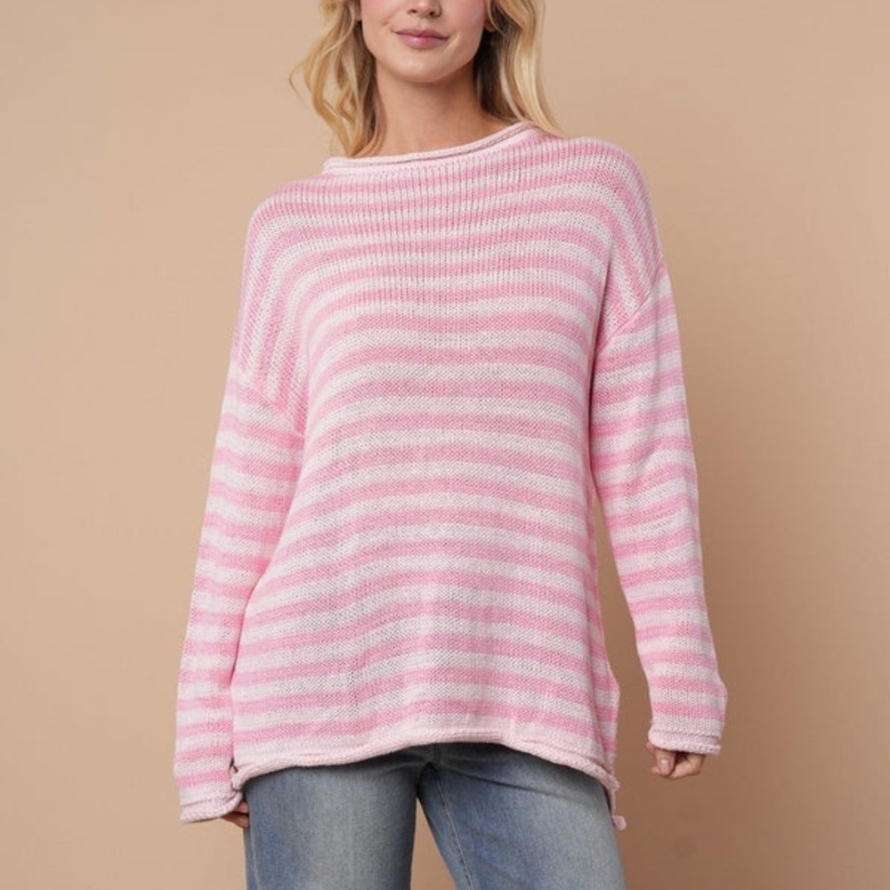 Caitlin Striped Top in Pink (REG/PLUS)